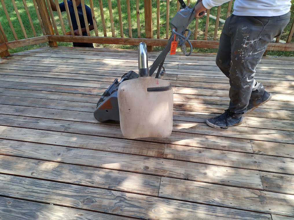 Deck sanding and surface prep