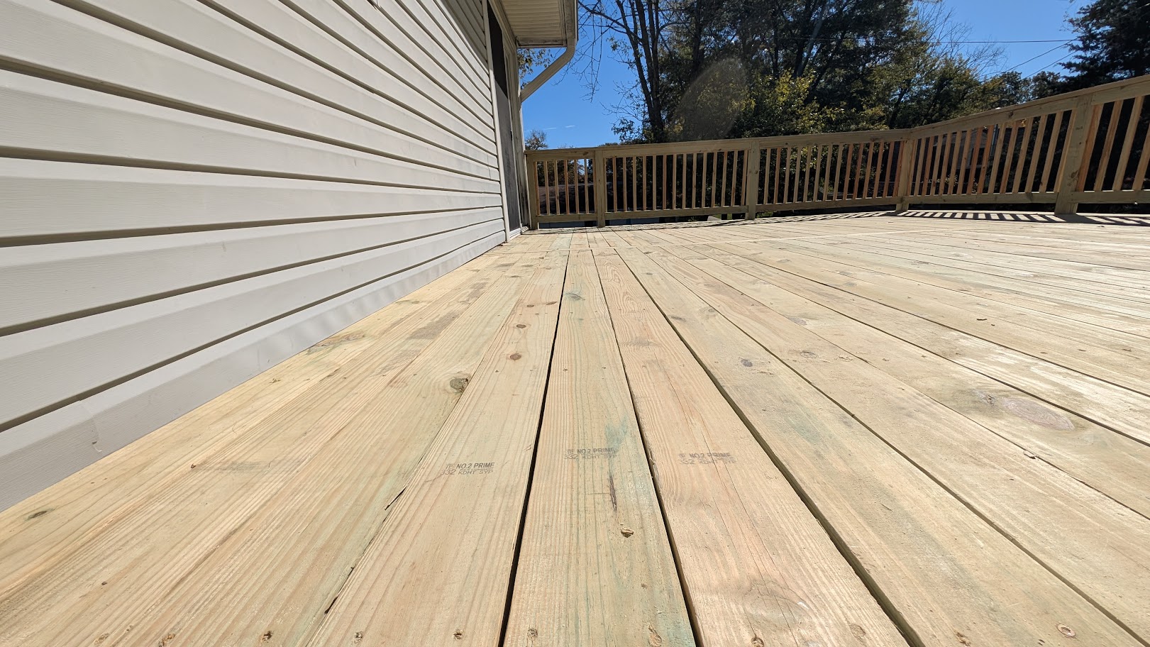 Pressure treated wood deck boards