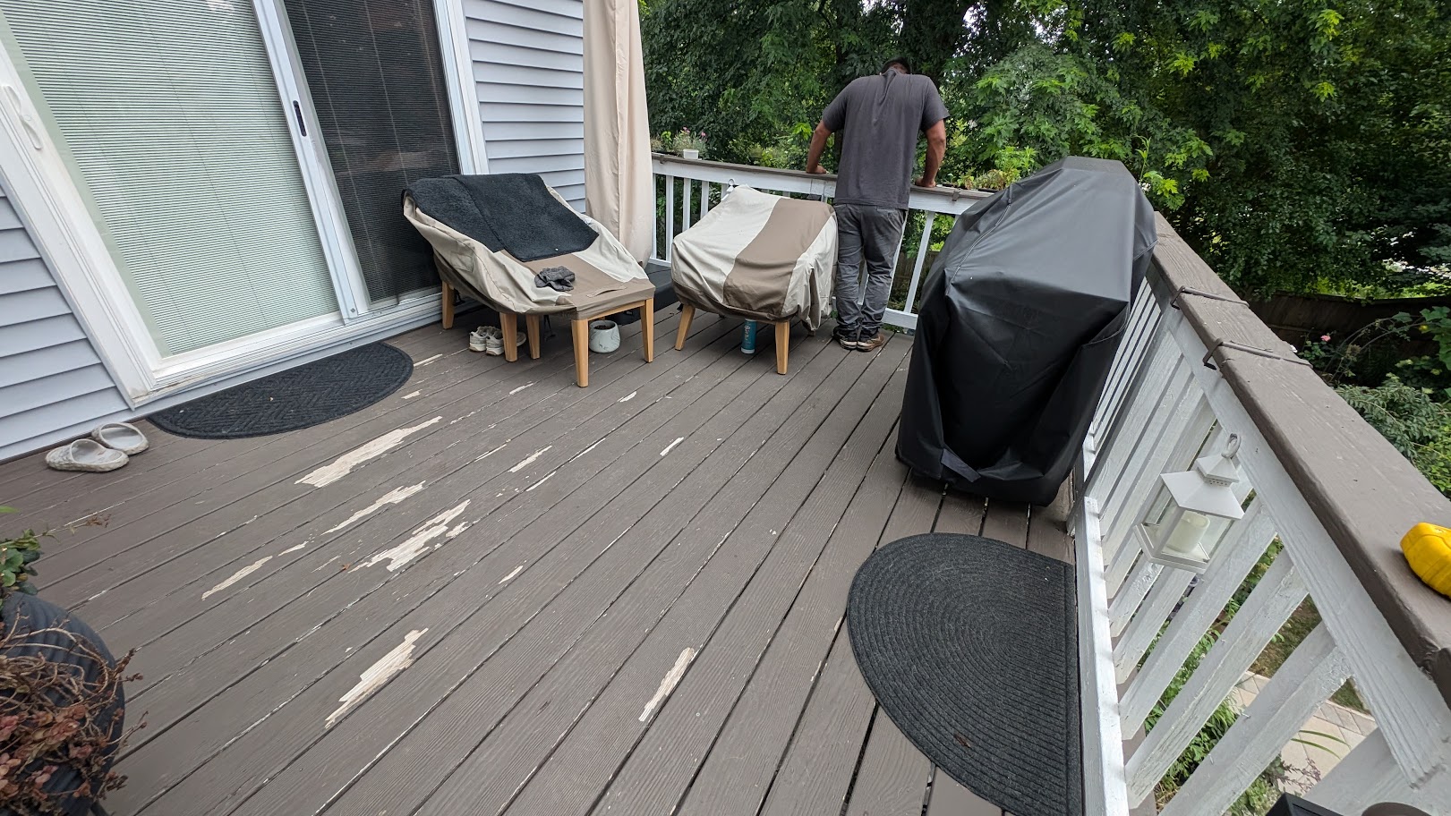 Wood deck before composite upgrade