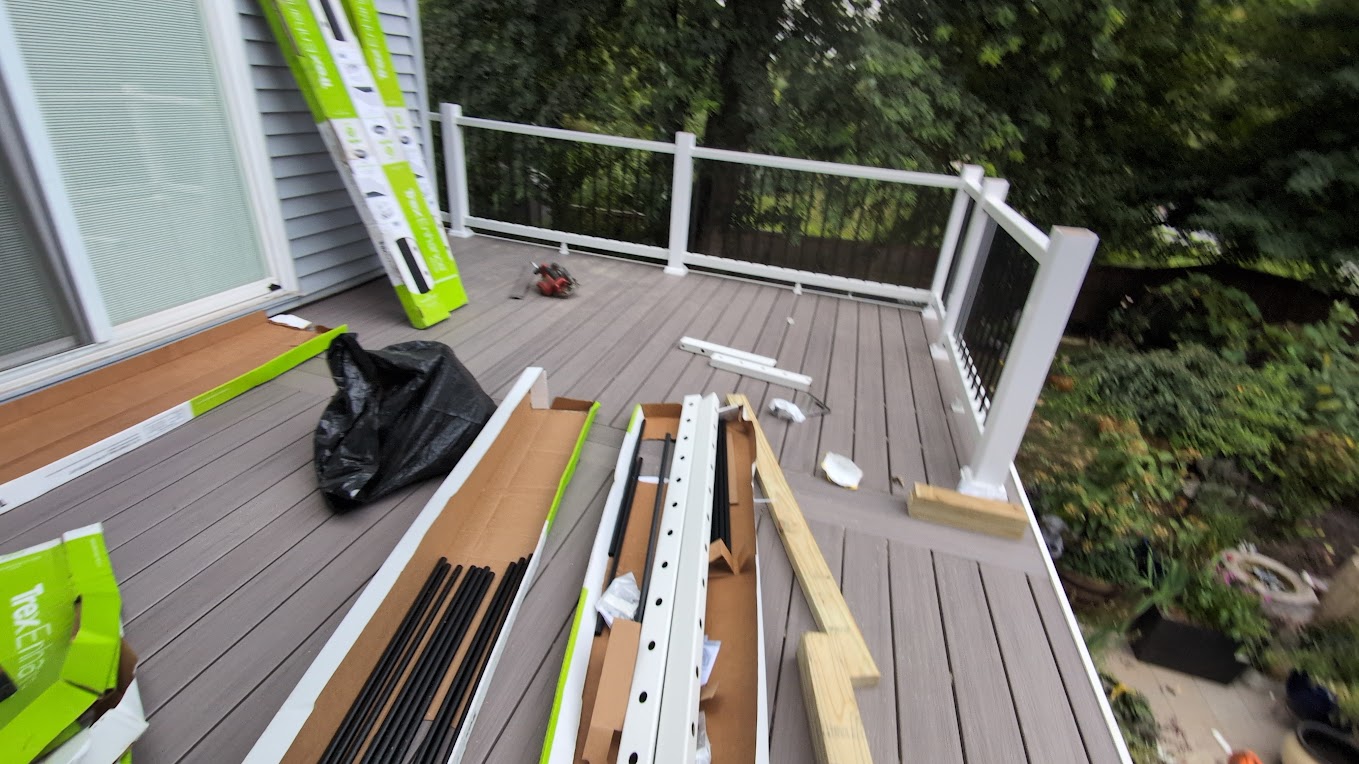 Composite deck installation in progress