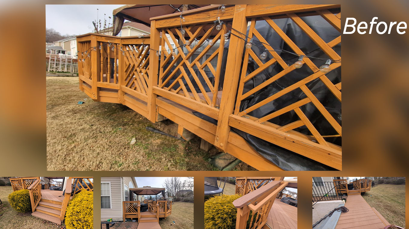 Deck refurbish before and after
